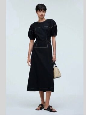 madewell pleated midi dress Pleated V-Neck Midi Dress